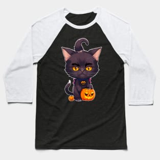 spooky tomcat cat pumkin Baseball T-Shirt